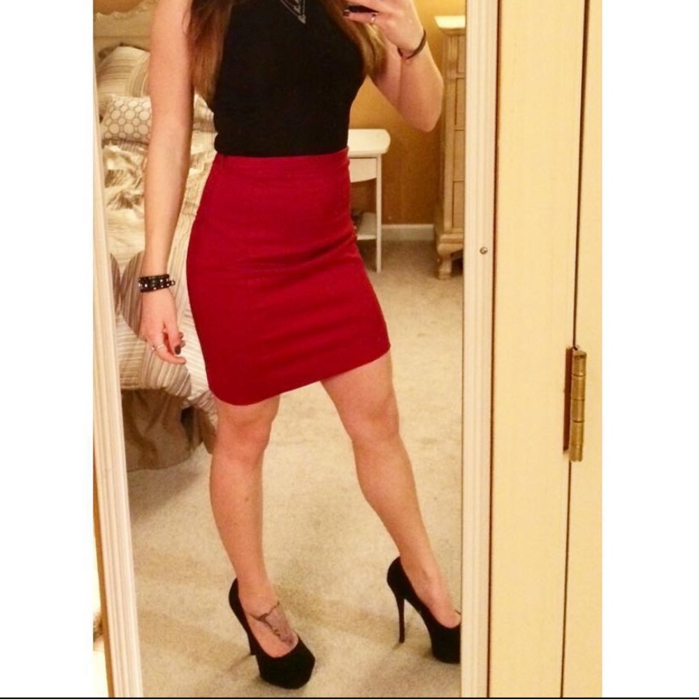 Sexy Red Pencil Skirt